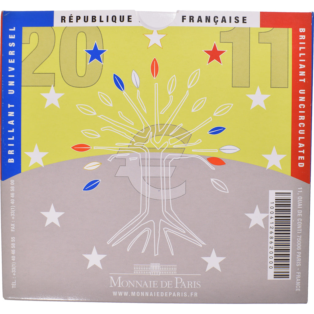 Frankreich,
1 Cent bis 2 Euro,
2011