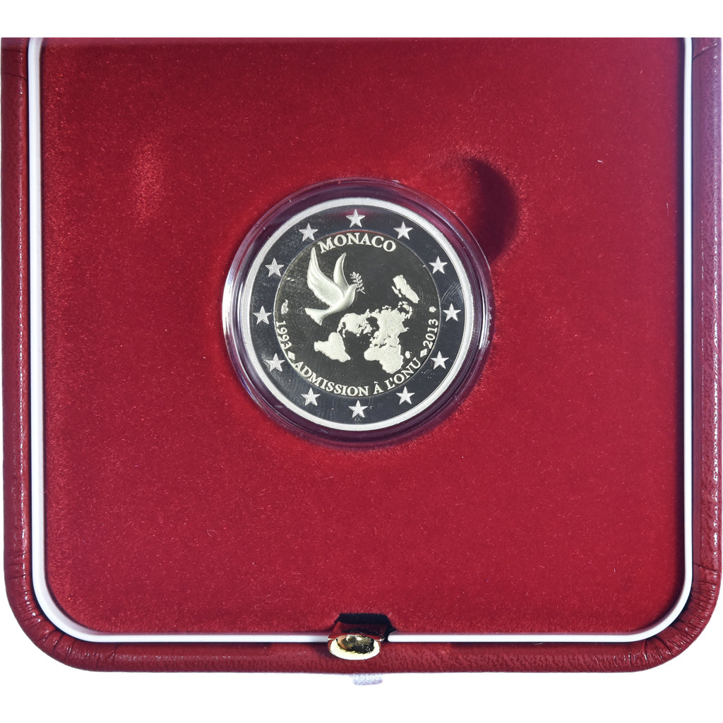 Monaco,
2 Euro,
Zulassung à l'O.N.U.