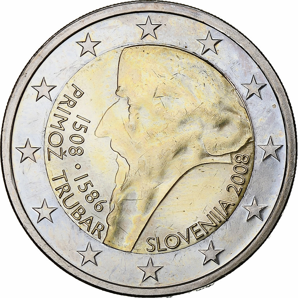 Slowenien,
2 Euro,
Primoz Trubar