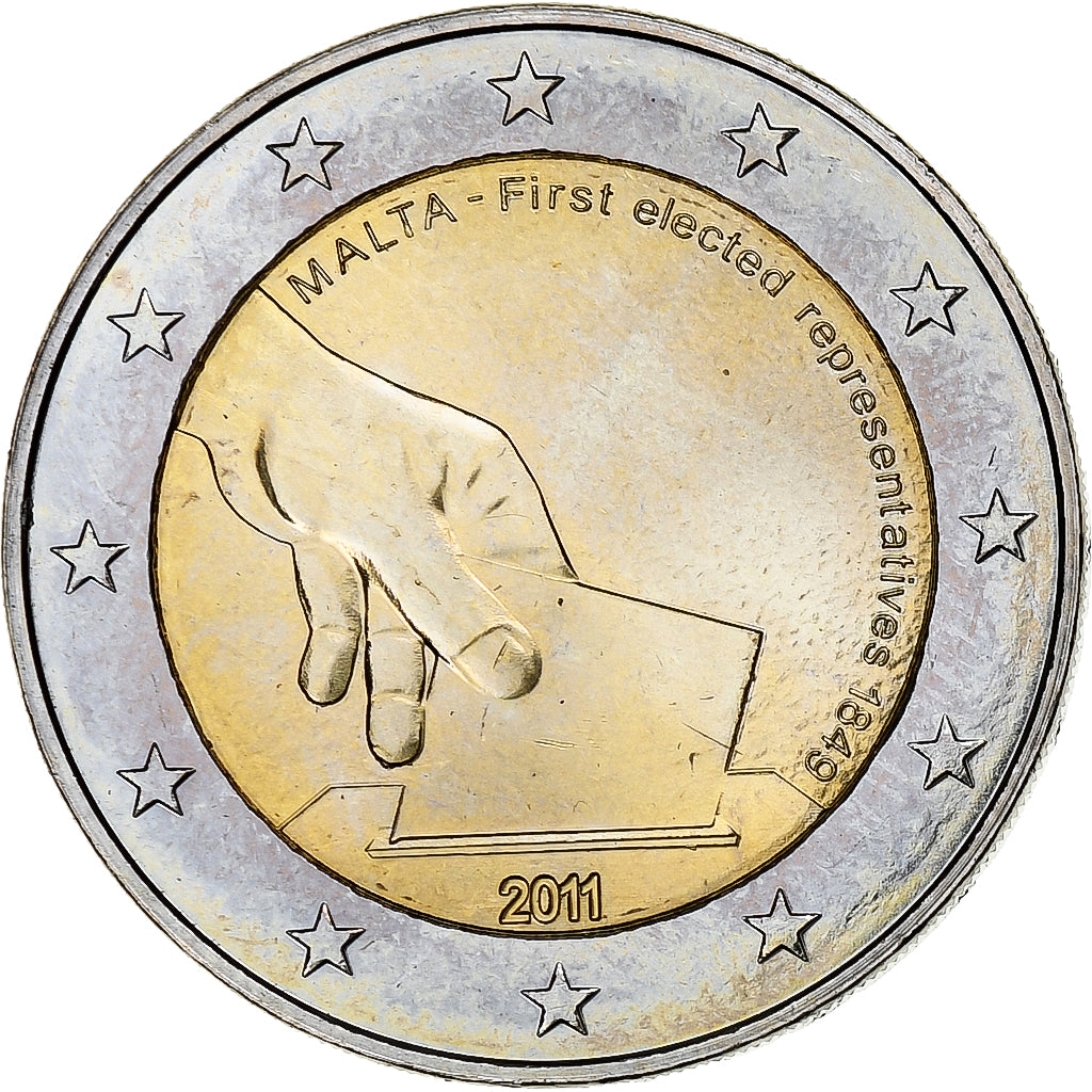 Malta,
2 Euro,
Premierenwahlen 2011