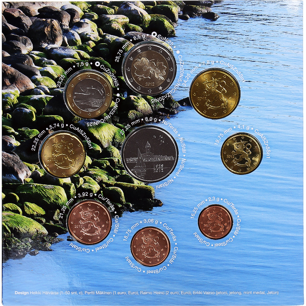 Finnland,
1 Cent bis 2 Euro,
2012