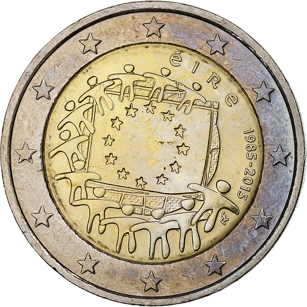 Irland,
2 Euro,
30 Jahre Flagge der Europäischen Union