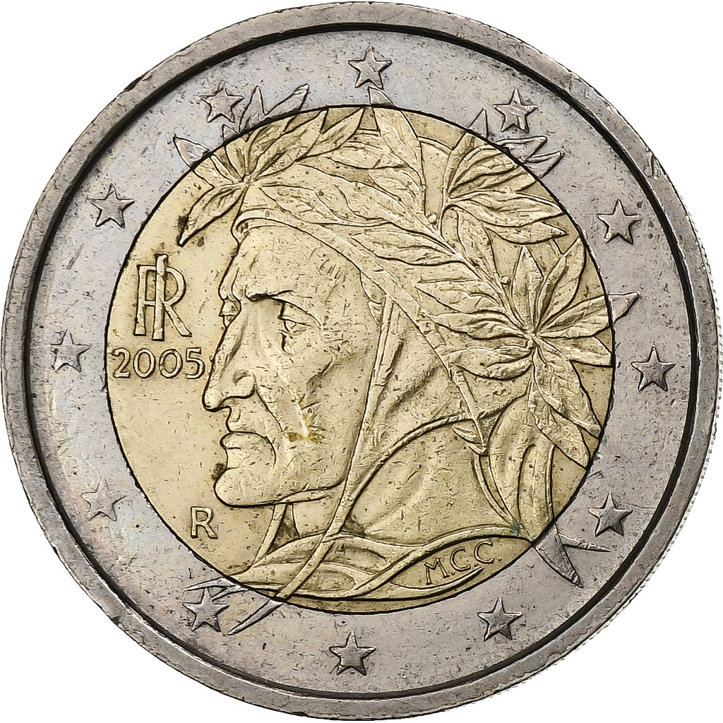 Italien,
2 Euro,
Raffaello von Dante Alighieri