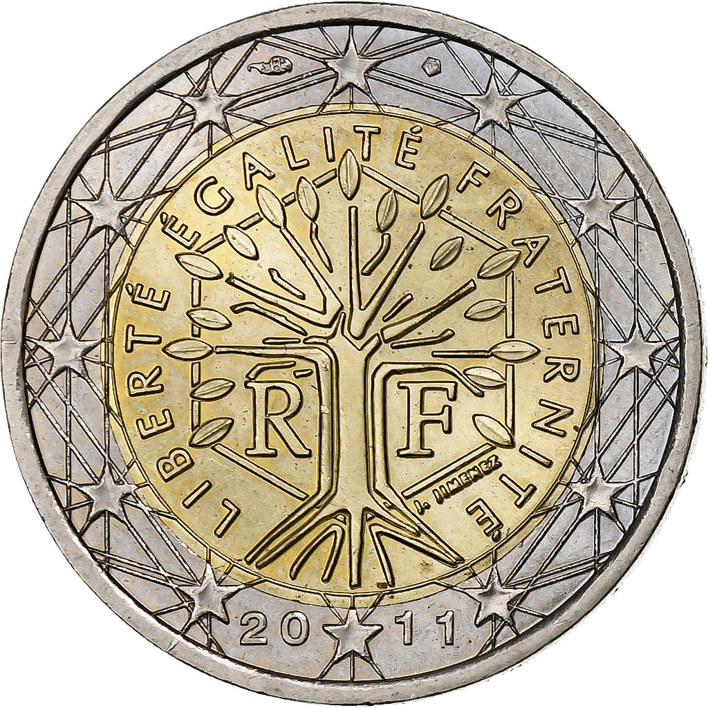 Frankreich,
2 Euro,
Stilisierter Baum