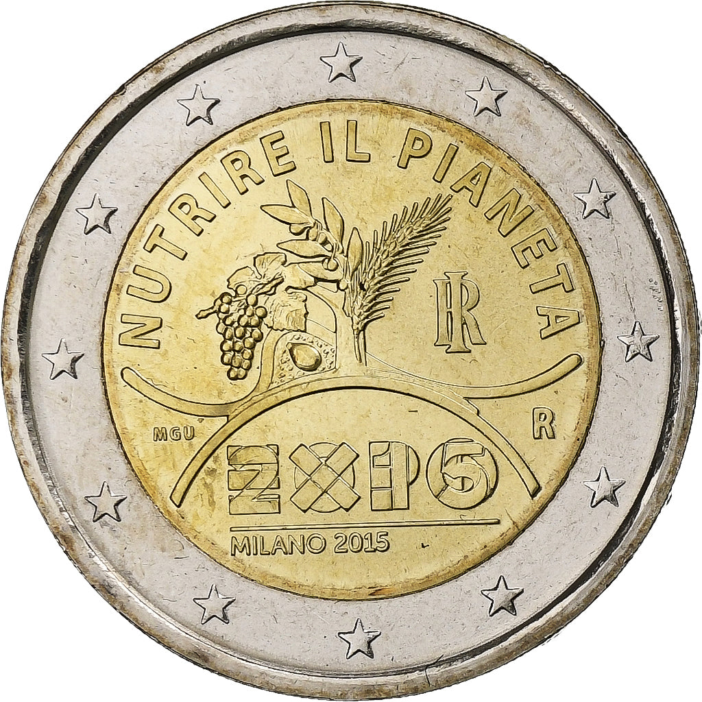 Italien,
2 Euro,
Expo Mailand 2015