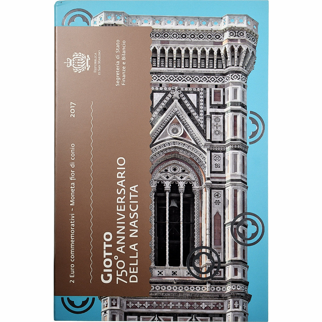 San Marino,
2 Euro,
Giotto 750. Jahrestag della nascita