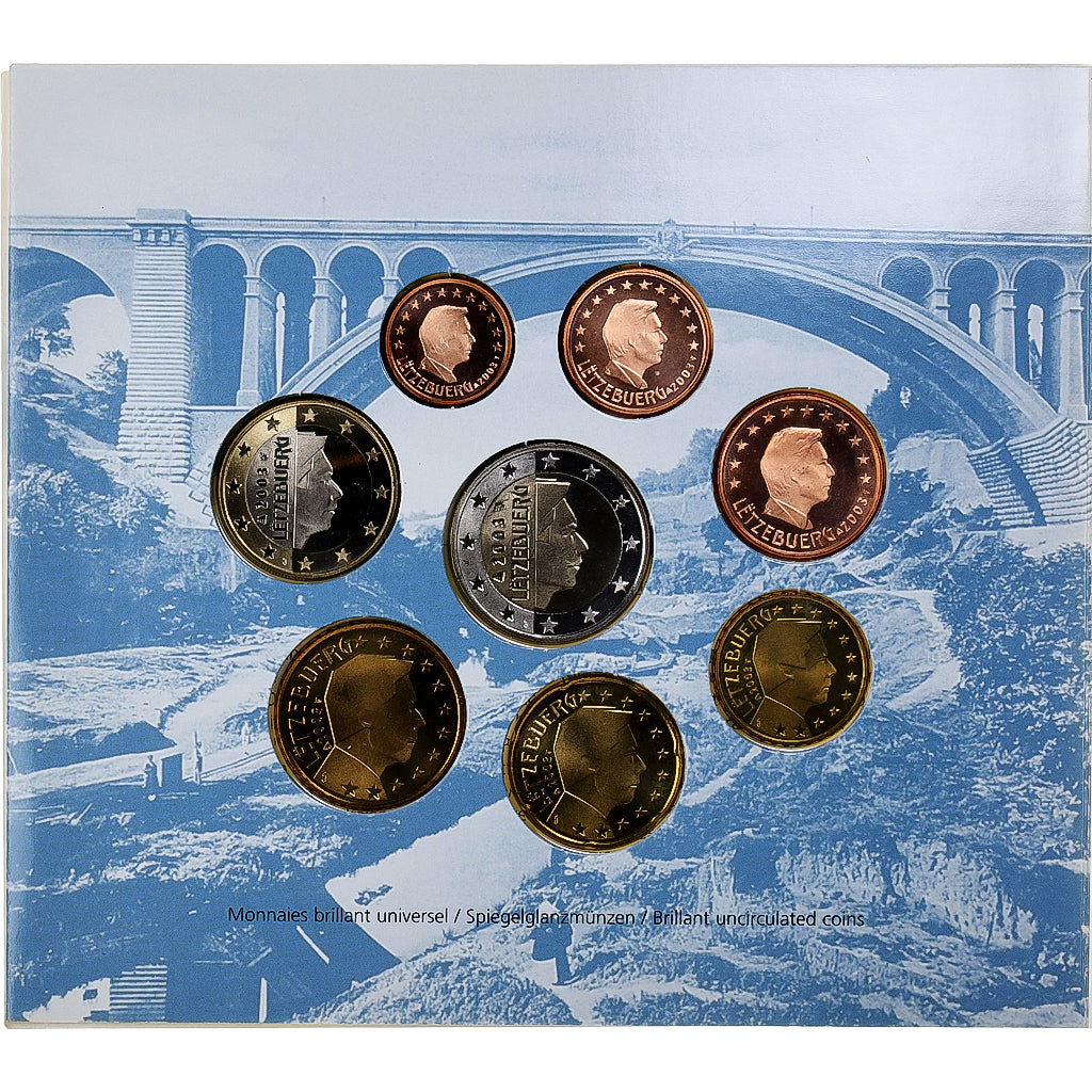 Luxemburg,
Setze 1 ct. - 2 Euro,
Pont Adolphe