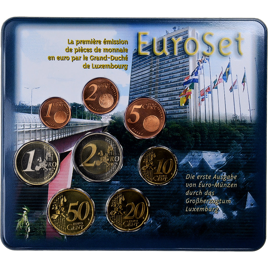 Luxemburg,
Setze 1 ct. - 2 Euro,
Münzkarte. FDC