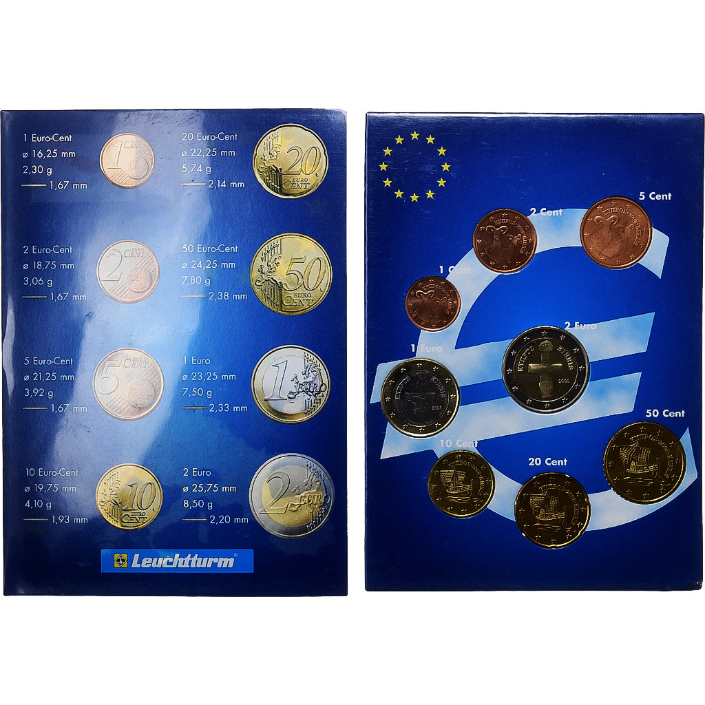 Zypern,
Setze 1 ct. - 2 Euro,
2002