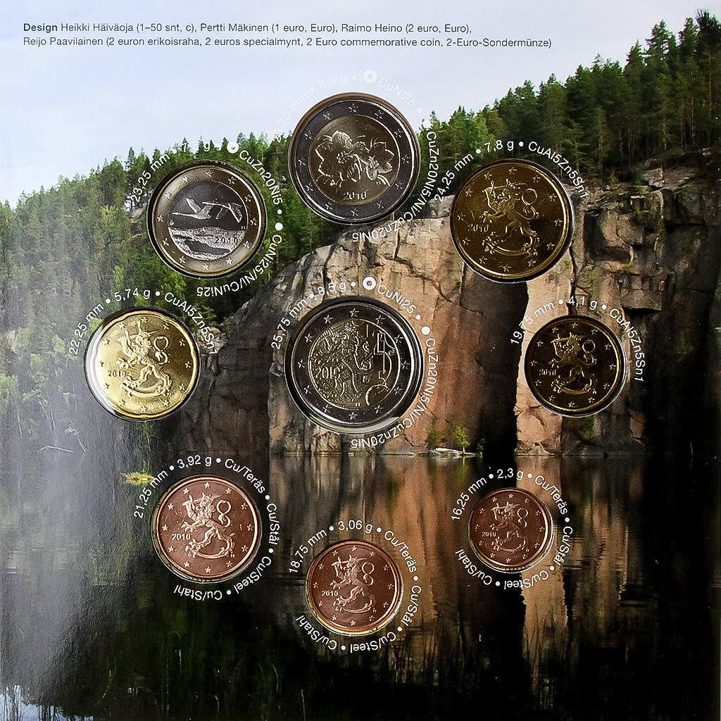 Finnland,
Setze 1 ct. - 2 Euro + 2€,
2010