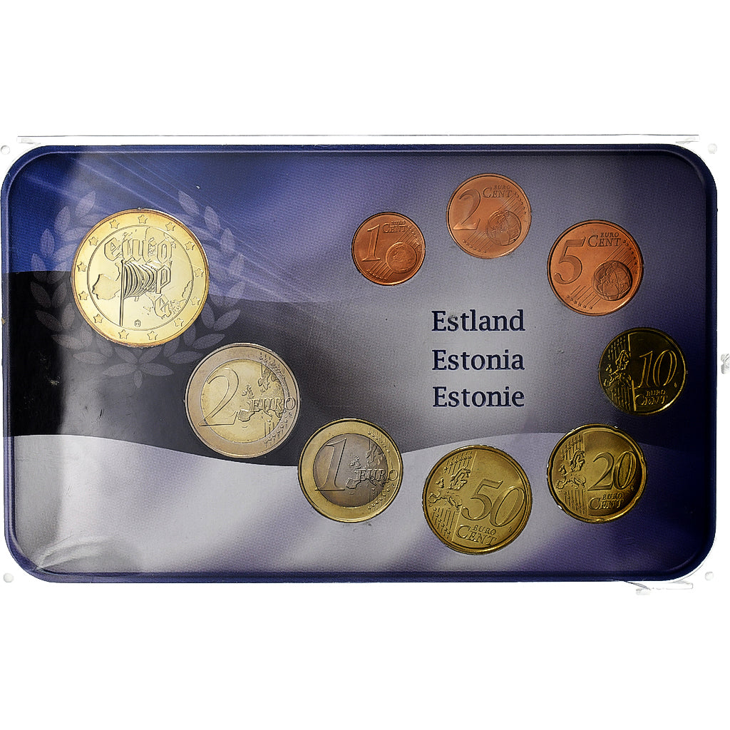 Estland,
Setze 1 ct. - 2 Euro + Jeton,
10. Jahrestag – Einführung des Euro