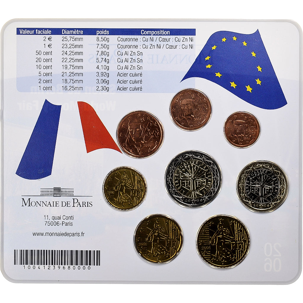 Frankreich,
1 Cent bis 2 Euro,
Salon de Berlin World Money Fair