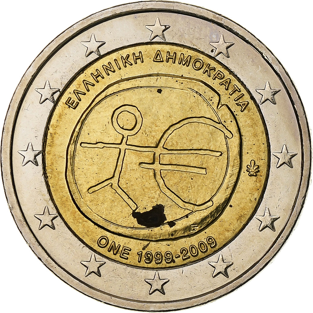 Griechenland,
2 Euro,
Union économique et monétaire