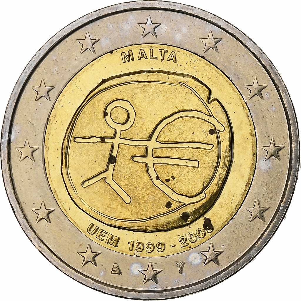 Malta,
2 Euro,
Union économique et monétaire