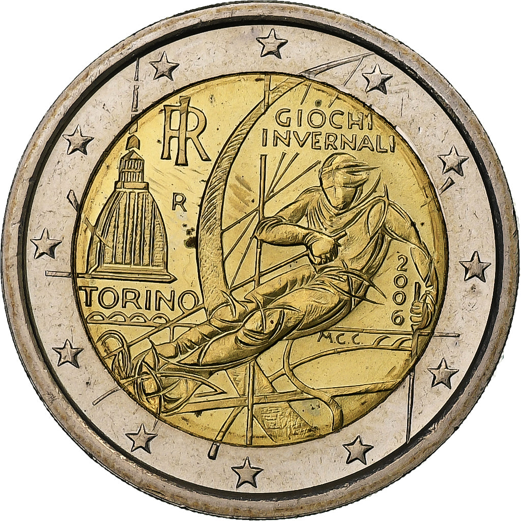 Italien,
2 Euro,
Olympische Winterspiele Turin