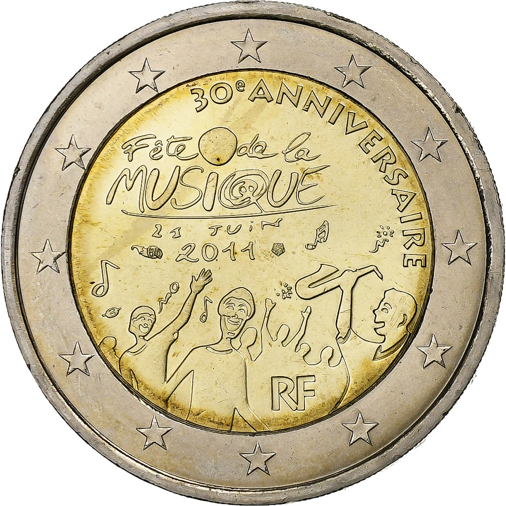 Frankreich,
2 Euro,
Fête de la musique