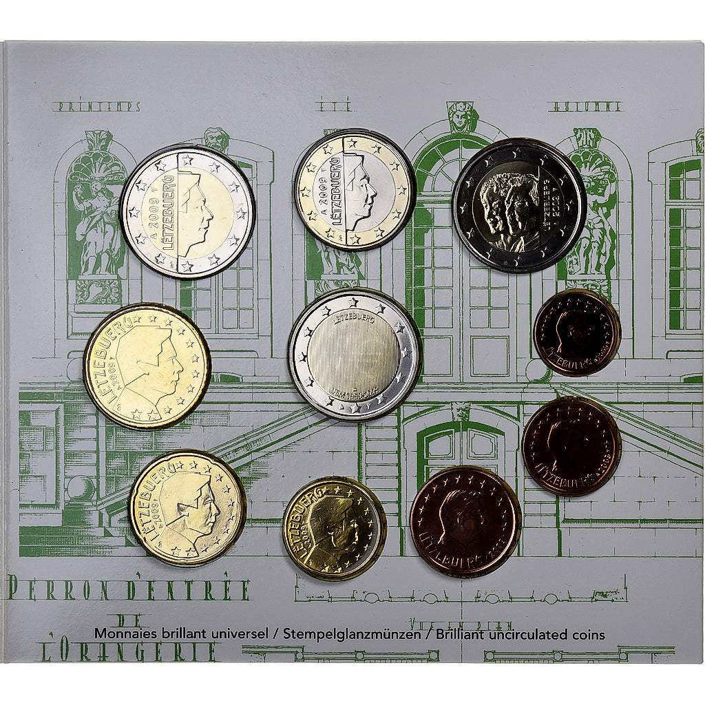 Luxemburg,
Setze 1 ct. - 2 Euro,
BU