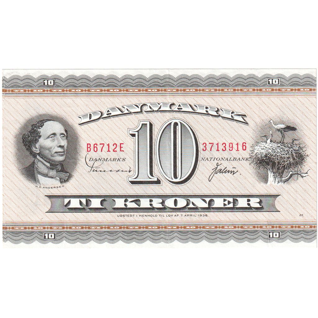 Dänemark,
10 Kronen,
07.04.1936