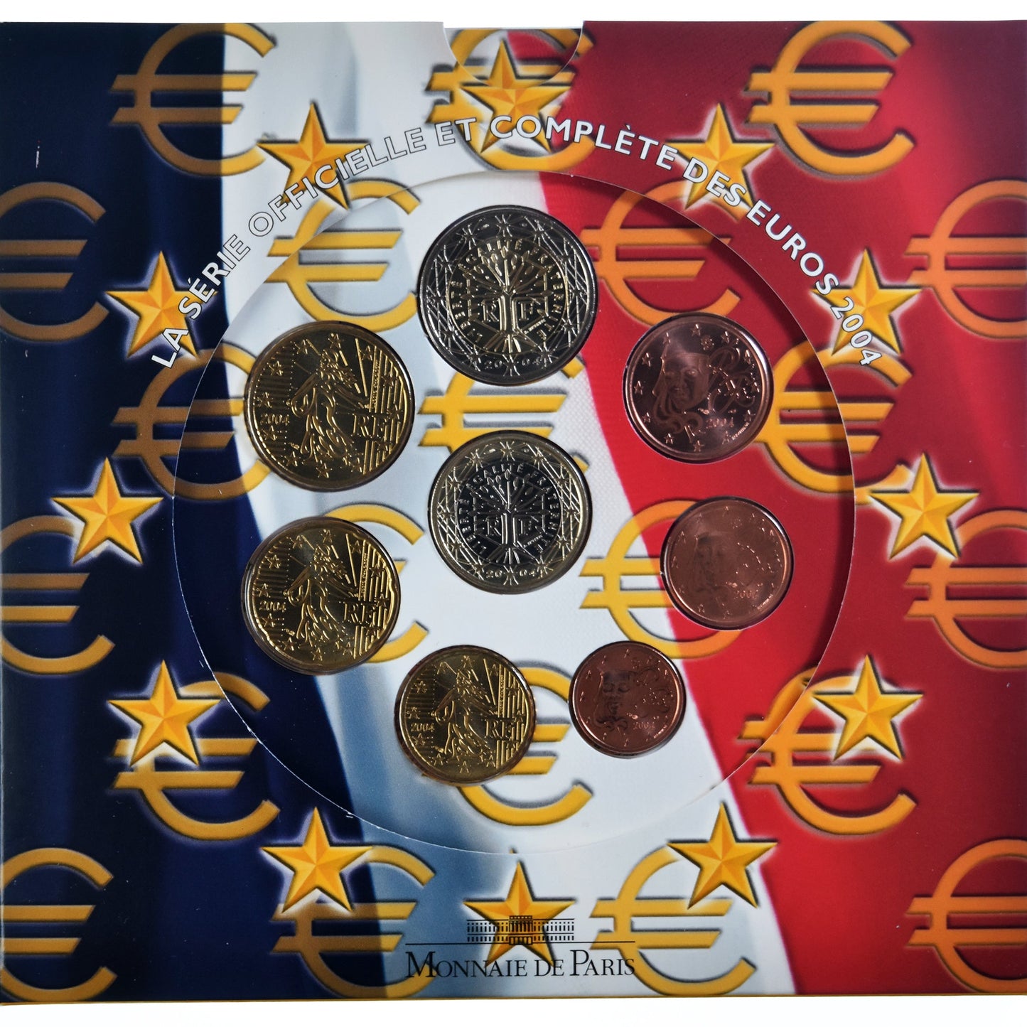 Frankreich,
1 Cent bis 2 Euro,
2004