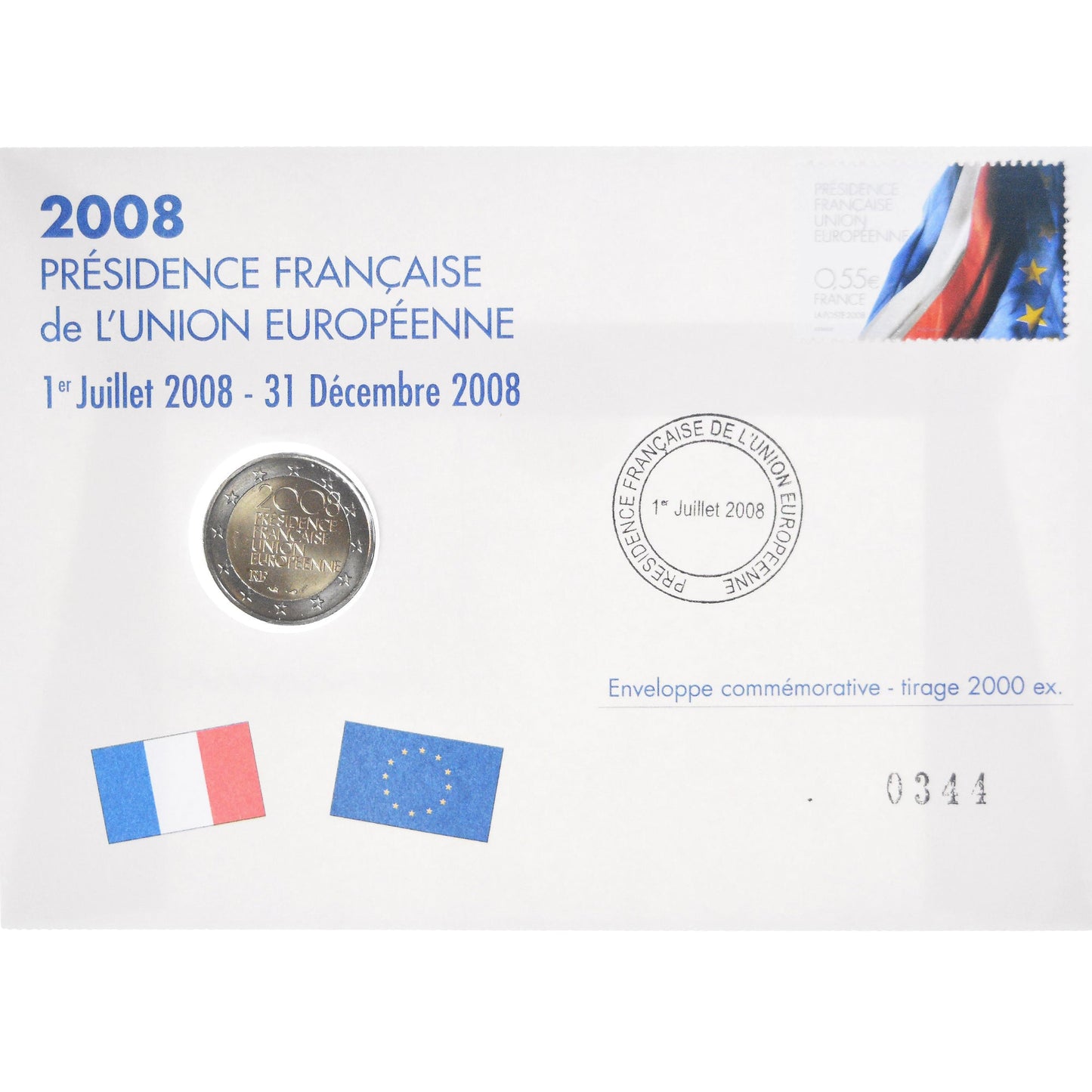 Frankreich,
2 Euro,
Präsidentschaft Europas