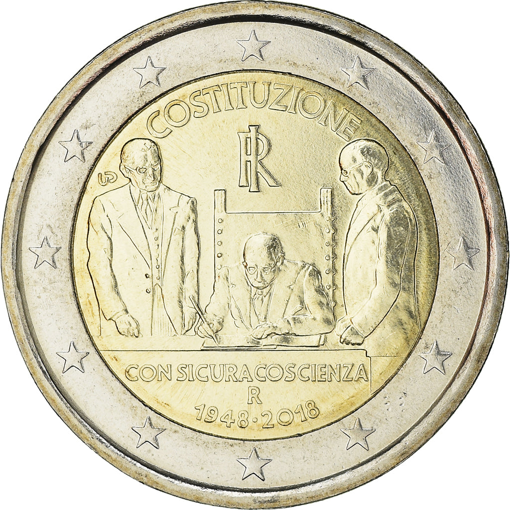 Italien,
2 Euro,
70. Jahrestag der italienischen Verfassung
