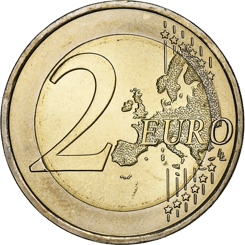 Portugal,
2 Euro,
30 Jahre alt. Drapeau européen