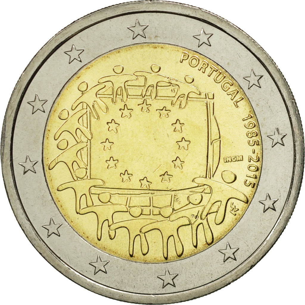 Portugal,
2 Euro,
Flagge