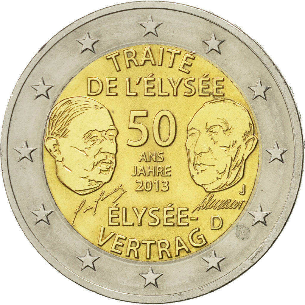 Deutschland,
2 Euro,
Traité de l'Elysée