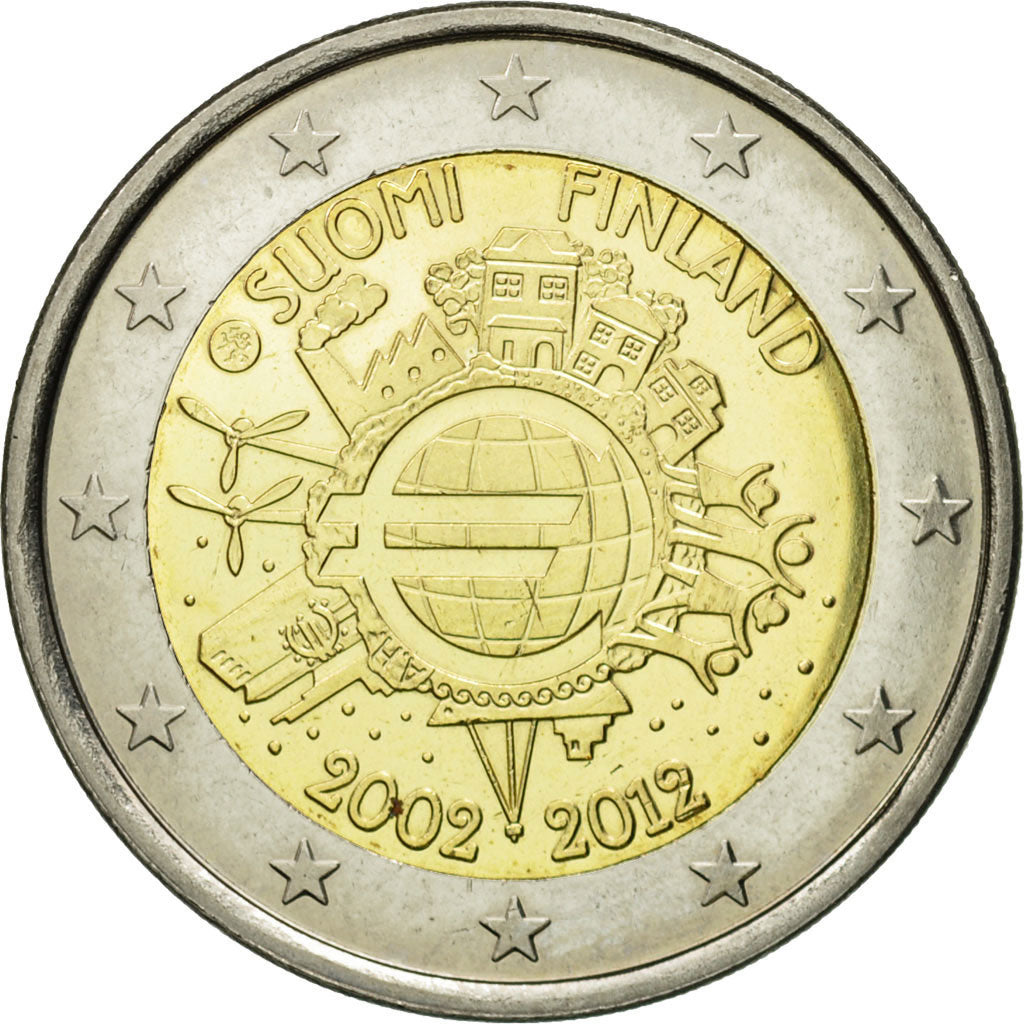 Finnland,
2 Euro,
10-jähriges Jubiläum der Euro-Münzprägung