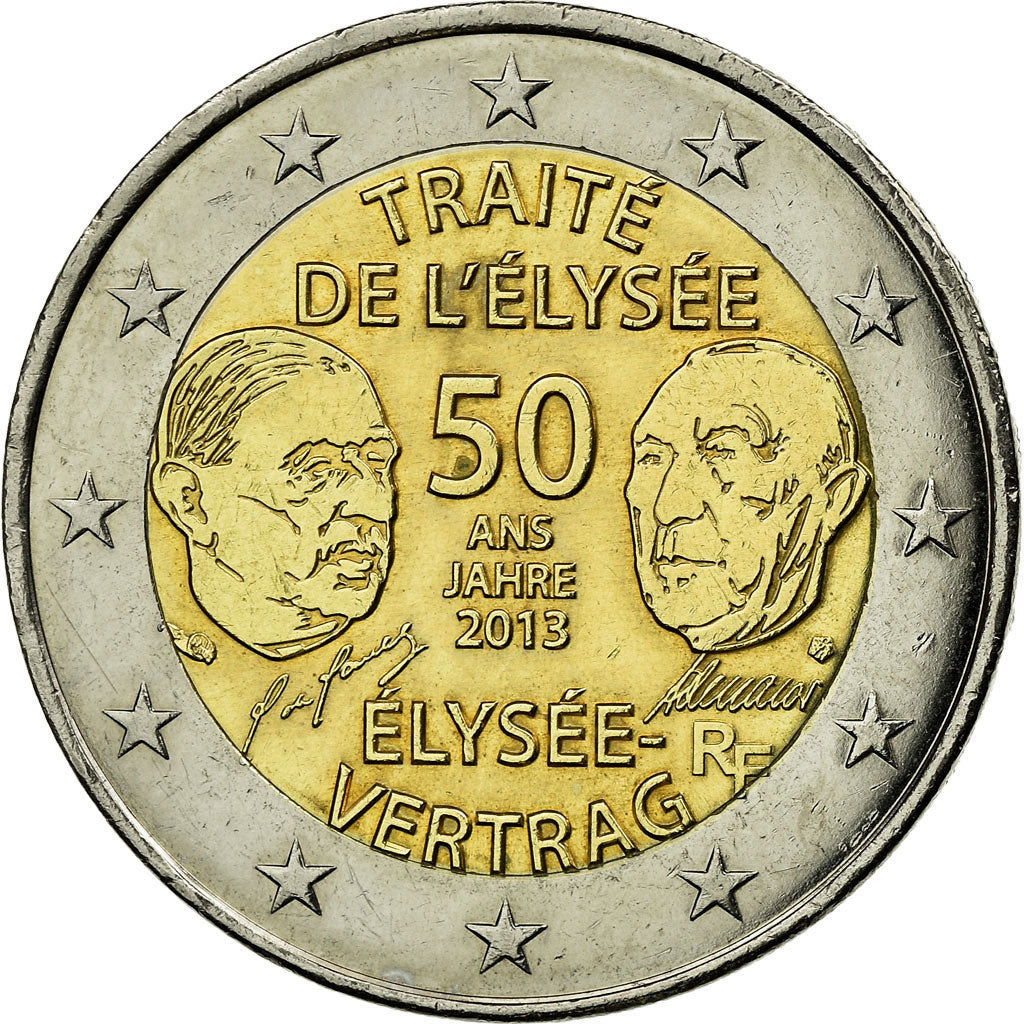 Frankreich,
2 Euro,
Französisch-deutsche Freundschaft