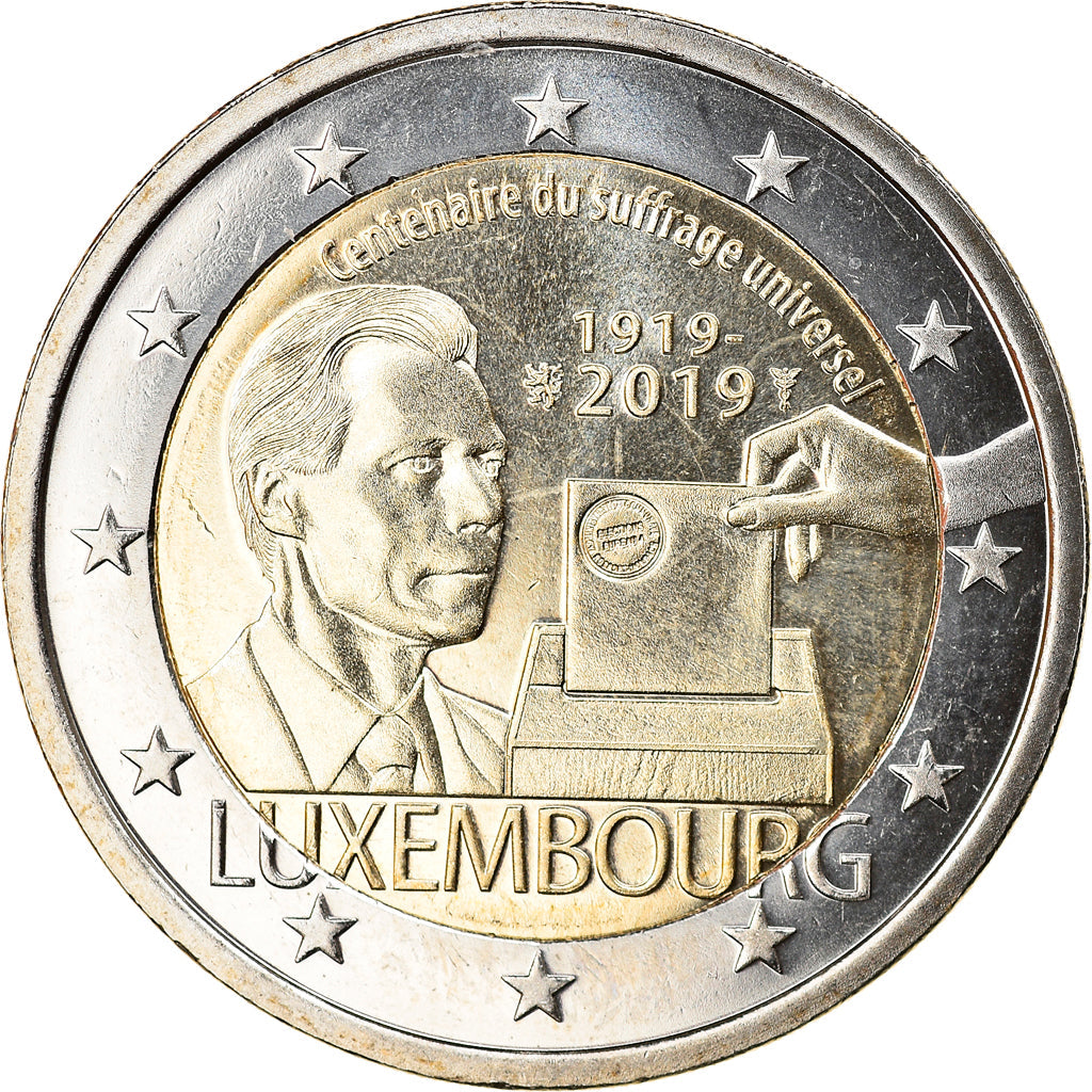 Luxemburg,
2 Euro,
100 Jahre des allgemeinen Wahlrechts