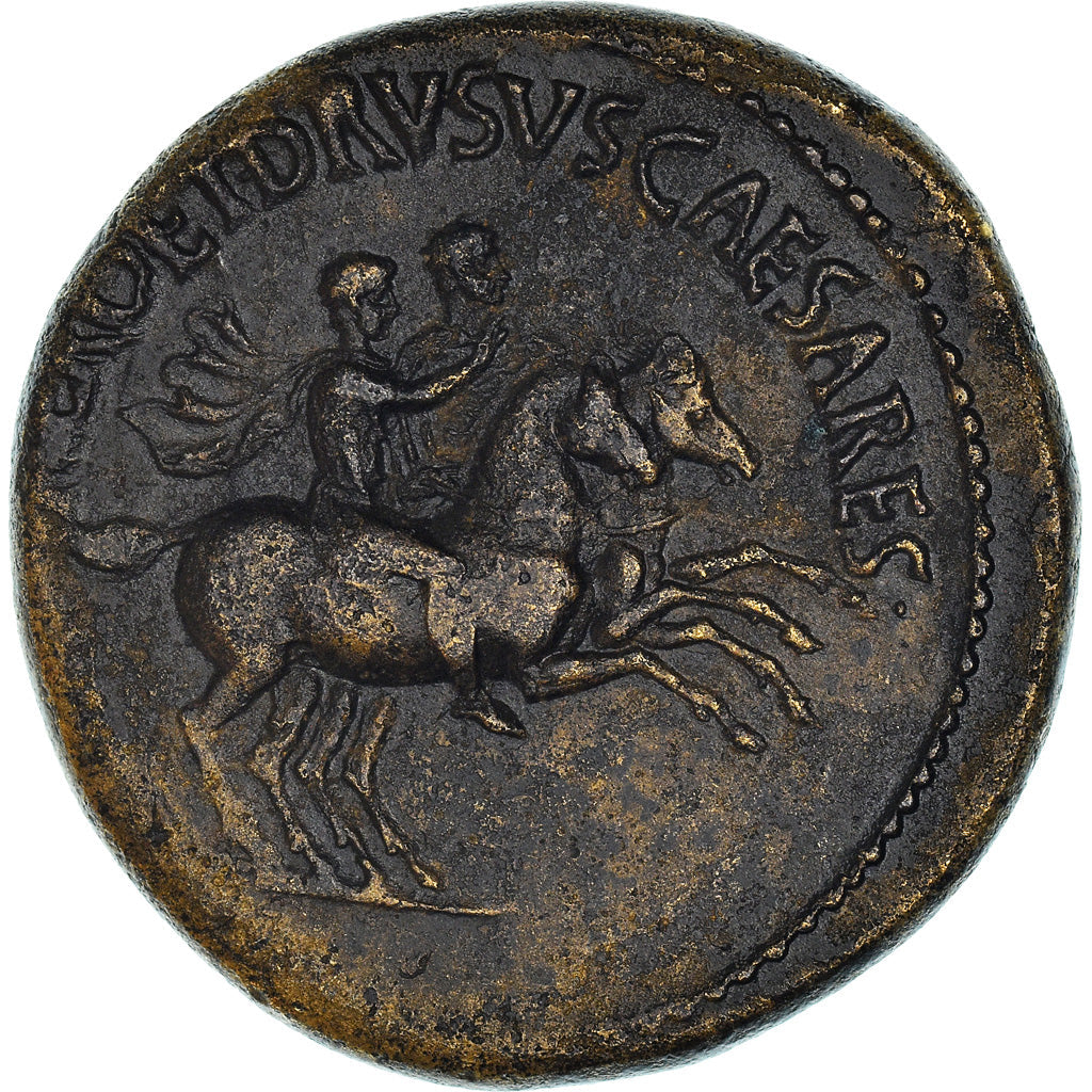 Münze,
Nero und Drusus Caesars,
Dupondius