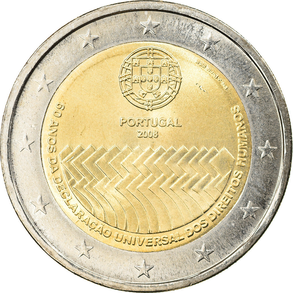 Portugal,
2 Euro,
Les Droits de L'Homme