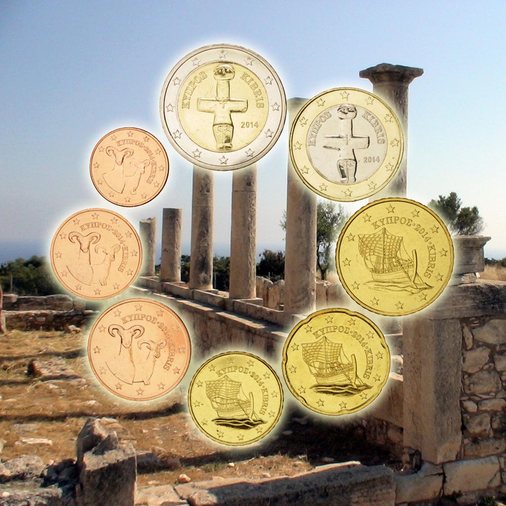 Zypern,
1 Cent bis 2 Euro,
2014